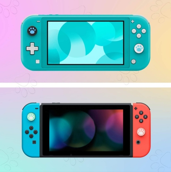 Two Unused Pairs of Nintendo Switch Thumb Grip Covers with Paw Print Des… - Picture 2 of 2